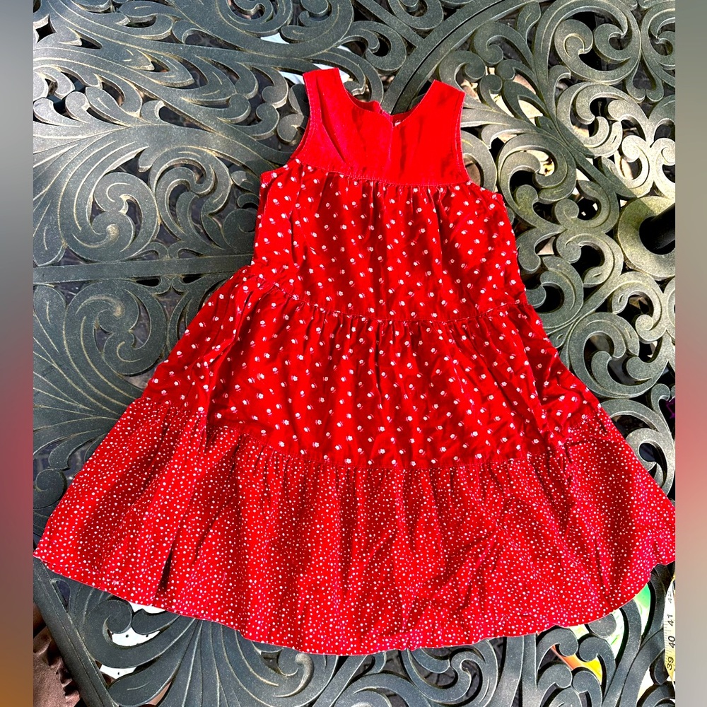 Red corduroy jumper dress size 6-7